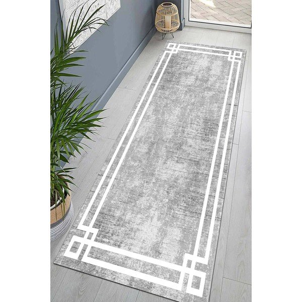 Pelēks mazgājams celiņa paklājs 80x300 cm Mano – Vitaus-image-1