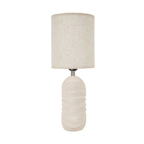 Krēmkrāsas keramikas galda lampa ar auduma abažūru (augstums 40 cm) Anemone – Mauro Ferretti