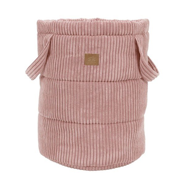 Rozā tekstila bērnu rotaļlietu grozs ø 39x50 cm – Meowbaby