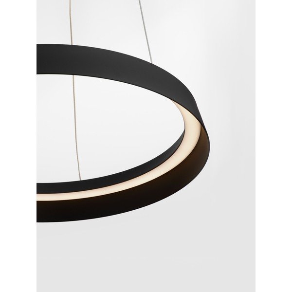 Matēti melna alumīnija LED piekaramā lampa ar regulējamu spilgtumu ar akrila stikla abažūru ø 45 cm Ormi – Nova Luce-image-2