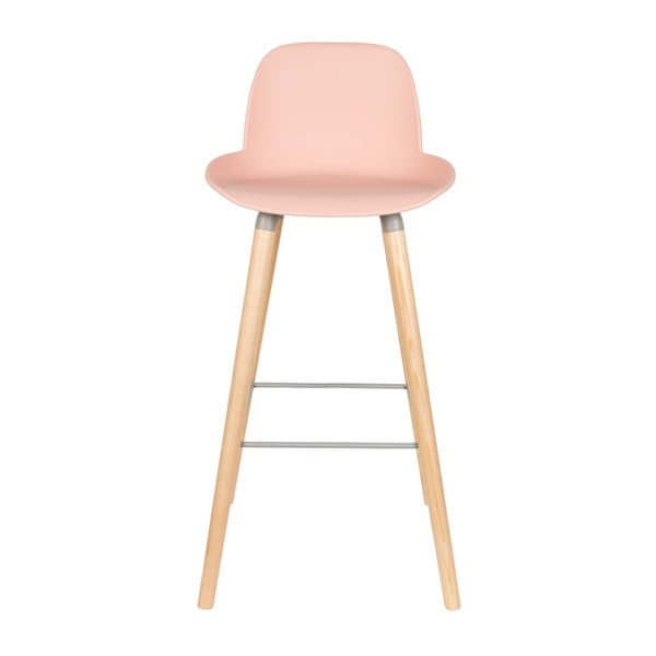 2 rozā bāra krēslu komplekts Zuiver Albert Kuip Old Pink, sēdekļa augstums 75 cm