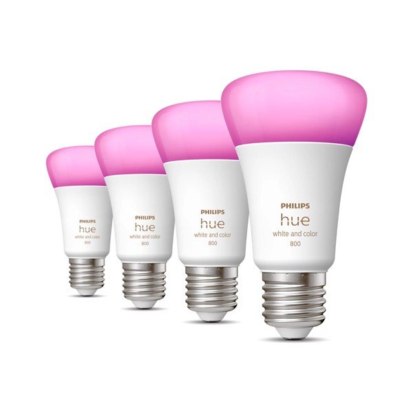 LED spuldzes ar E27 spuldžu ietveri (4 gab.), 9 W White and color ambiance – Philips Hue-image-1