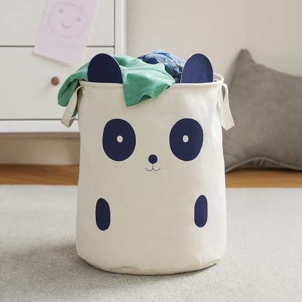 Balts tekstila bērnu rotaļlietu grozs ø 38x48 cm Mimo Panda Face – Premier Housewares-image-2