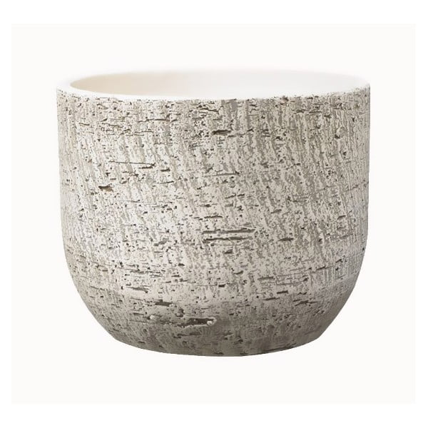 Pelēks keramikas puķu pods Big pots Portlenda, ø 20 cm