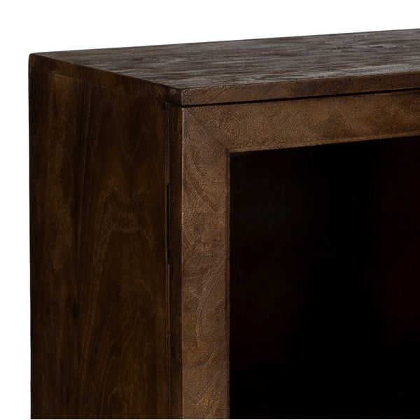 Brūna mango masīvkoka vitrīna 80x140x40 cm Ravi – Ixia-image-4