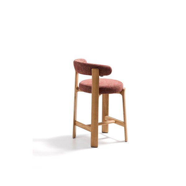 Terakotas oranžs/gaiša dabīga toņa oša masīvkoka bāra krēsls (sēdekļa augstums 65 cm) Granite – Kave Home-image-4