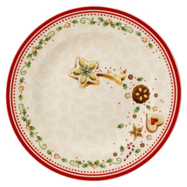 Bēšs porcelāna šķīvis ar Ziemassvētku motīvu Villeroy & Boch Falling Stars, ø 21,5 cm