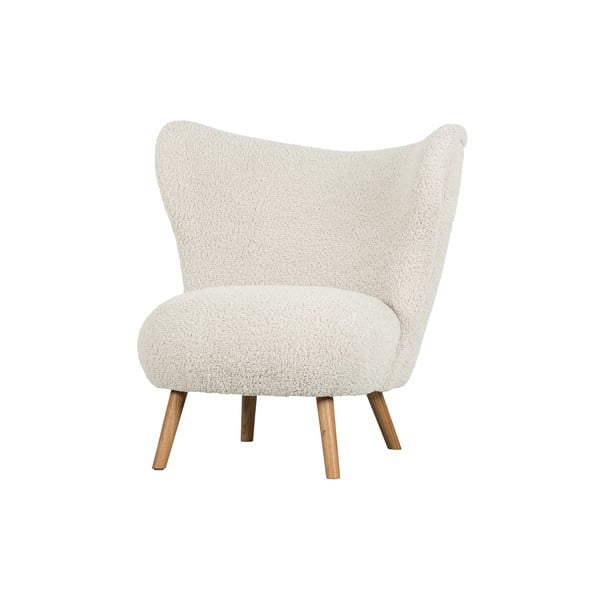 Krēmkrāsas atpūtas krēsls no buklē auduma Celine – WOOOD