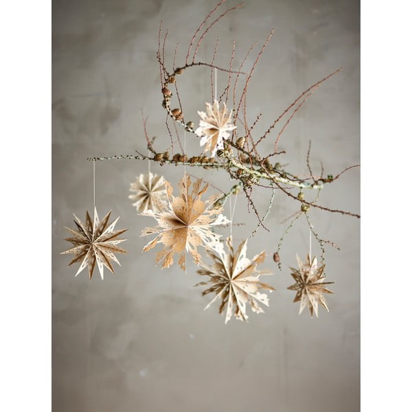 Papīra Ziemassvētku piekaramie rotājumi (6 gab.) Star – Bloomingville-image-1