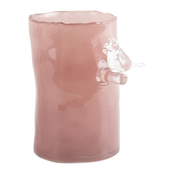 Rozā stikla vāze (augstums 15 cm) Bird On Branch – PT LIVING-image-2