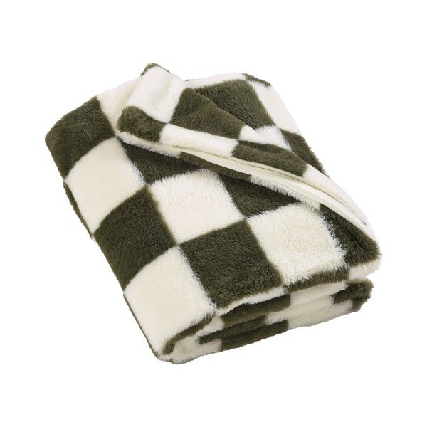 Balts/zaļš pleds 130x170 cm Cosy Soft Checkerboard – Catherine Lansfield