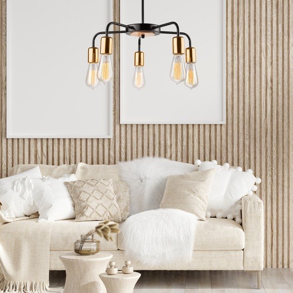 Melna piekaramā lampa ar metāla abažūru ø 45 cm Erica – LAMKUR-image-2
