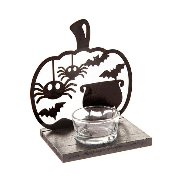 Koka svečturis ar Halovīnu motīvu Happy Halloween – Dakls