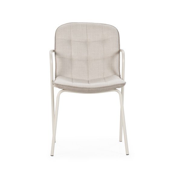 Bēšs polsterēts pusdienu krēsls ar roku balstiem Angie – Marckeric-image-2