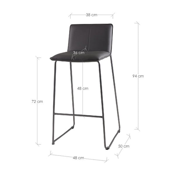 2 pelēku bāra krēslu komplekts sømcasa Lou-image-2