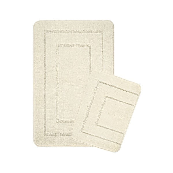 Krēmkrāsas vannas istabas paklājiņi (2 gab.) 50x80 cm Cerceve – Foutastic