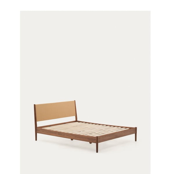 Tumši brūna divvietīga gulta ar redelēm 160x200 cm Elan – Kave Home-image-2