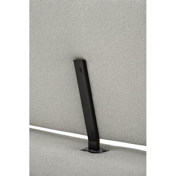 Gaiši pelēka polsterēta divvietīga gulta ar redelēm 180x200 cm Odette – Scandic-image-1