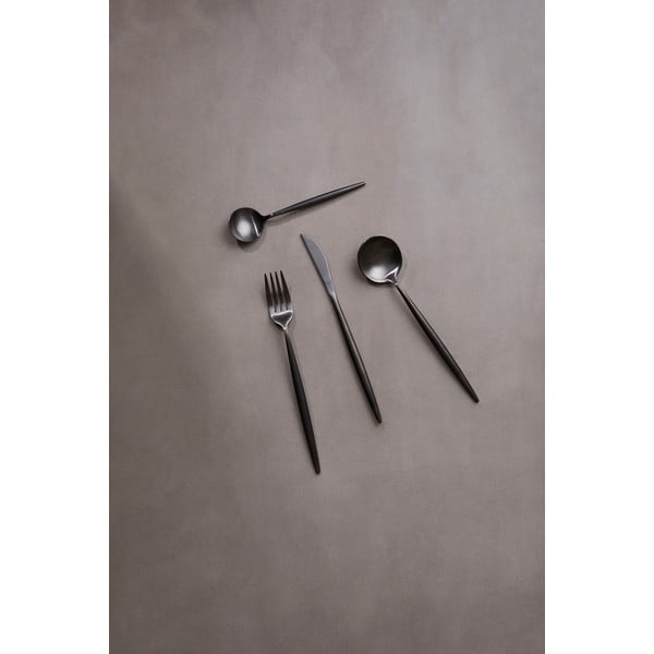 Melns nerūsējošā tērauda galda piederumi (16 gab.) Modern retro – Premier Housewares-image-3