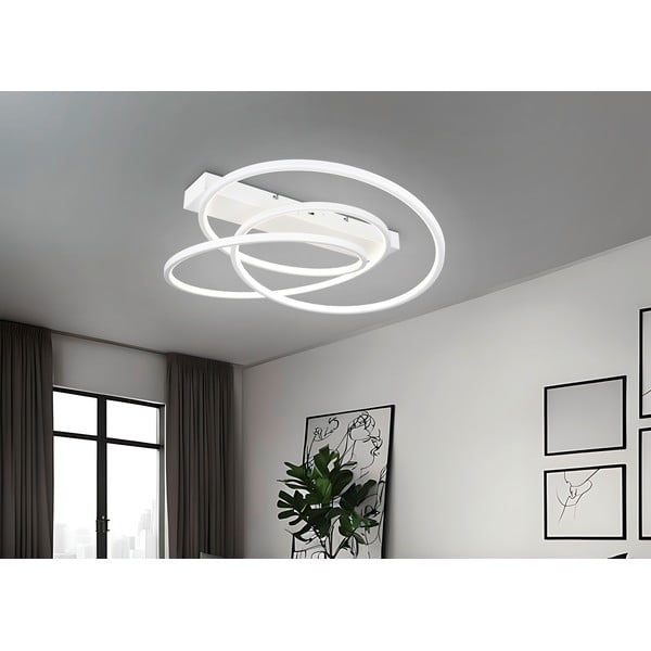 Balta LED griestu lampa ar regulējamu spilgtumu 49x64 cm Darvin – Trio-image-1