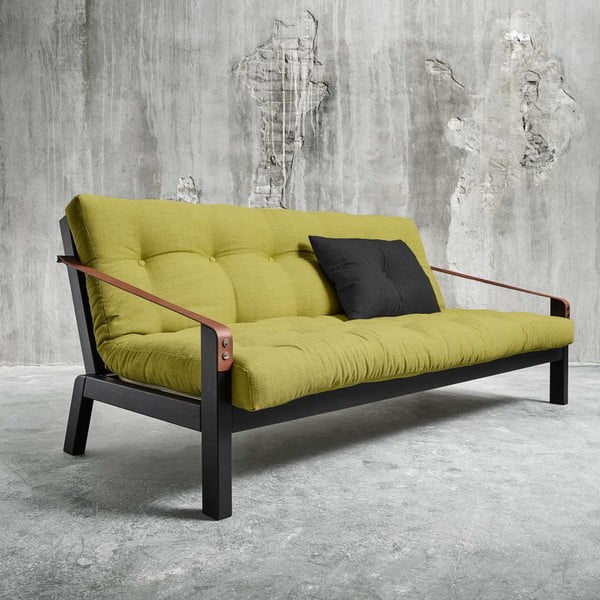 Dīvāns gulta Karup Poetry Black/Avocado Green/Dark Grey