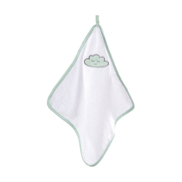 Balts kokvilnas bērnu dvielis ar kapuci 80x80 cm Happy Cloud – Roba-image-2