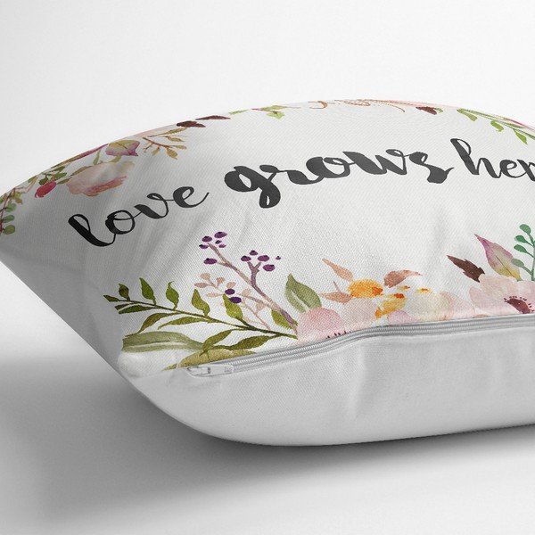 Spilvendrāna Minimalist Cushion Covers Love Grows Here, 45 x 45 cm-image-1