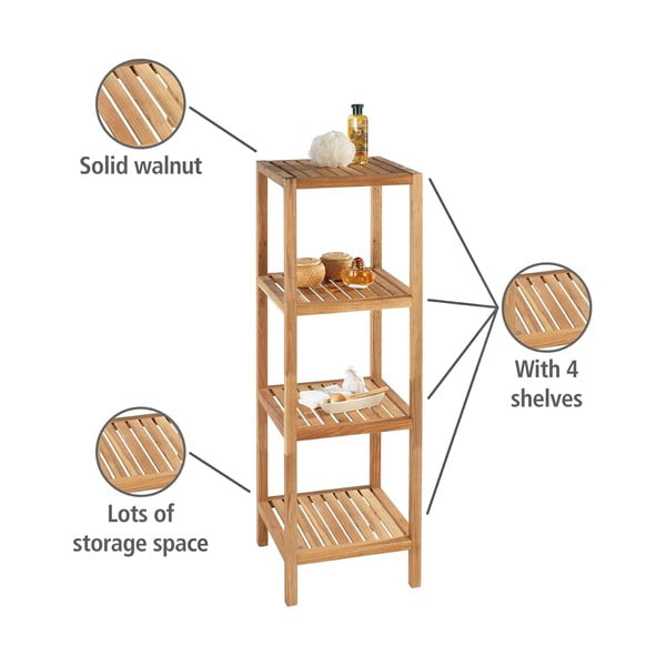 Dabīga toņa valrieksta masīvkoka vannas istabas plaukts 36x112 cm Norway – Wenko-image-4