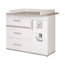 Balta zema bērnu kumode ar gobas imitāciju 117x102 cm Moritz – Roba