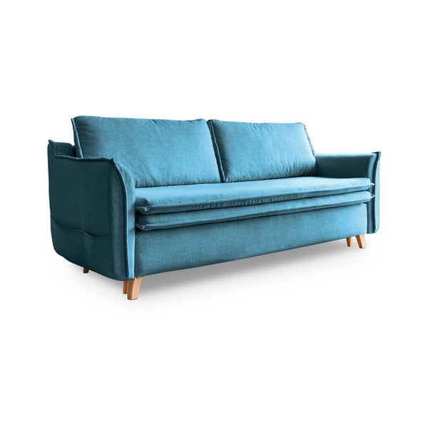 Tirkīzzils salokāms dīvāns 225 cm Charming Charlie – Miuform