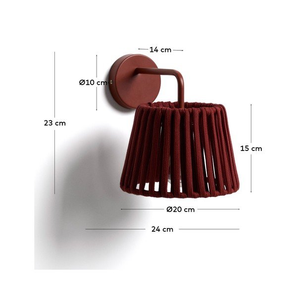 LED sienas āra gaismeklis ar saules baterijām (augstums 23 cm) Aldet – Kave Home-image-4