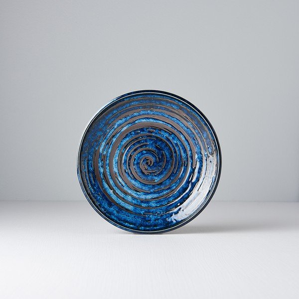 Zils keramikas šķīvis MIJ Copper Swirl, ø 20 cm-image-3