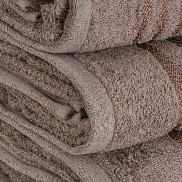 Brūns frotē kokvilnas dvielis 100x150 cm Simple – Casa Selección-image-3