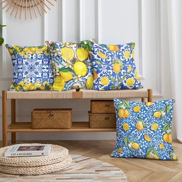 Spilvendrānas (4 gab.) 43x43 cm Lemons – Mila Home