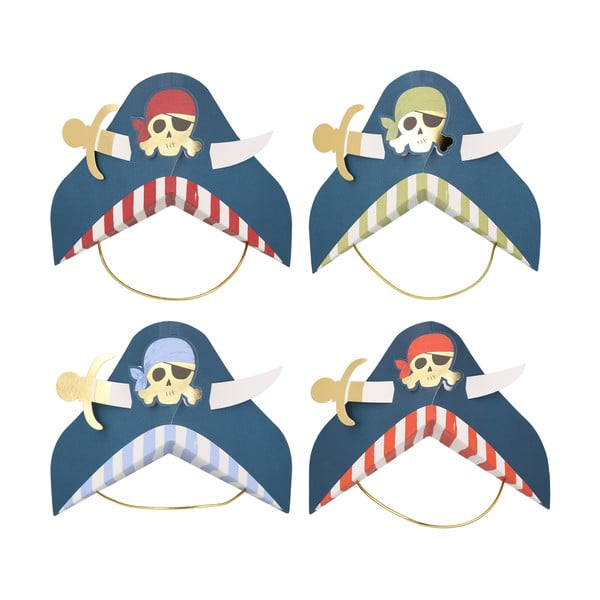 Papīra cepures (8 gab.) Pirate – Meri Meri