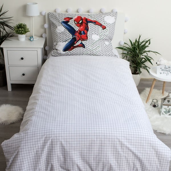 Kokvilnas bērnu gultas veļa ar spīduma efektu 140x200 cm Spiderman – Jerry Fabrics-image-2