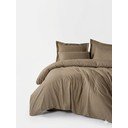 Brūna vienguļamā gultas veļa no ranforce kokvilnas 140x200 cm Checkered – Mila Home Luxury