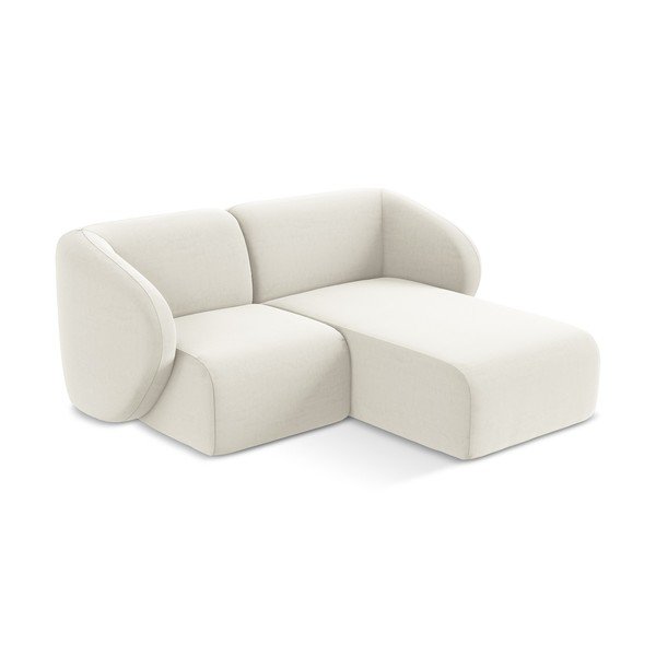 Bēšs samta stūra dīvāns (ar labo stūri/ar zvilni) Lani – Makamii-image-2