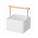 Balta daudzfunkcionāla kaste ar dižskābarža detaļām YAMAZAKI Tosca Tool Box, garums 16 cm