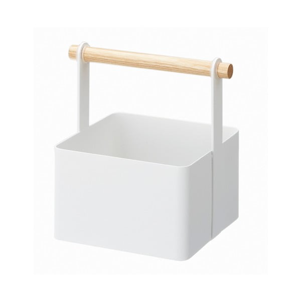 Balta daudzfunkcionāla kaste ar dižskābarža detaļām YAMAZAKI Tosca Tool Box, garums 16 cm