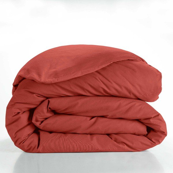 Ķieģeļu sarkans divguļamais/īpaši garš kokvilnas segas pārvalks 240x220 cm Lina – douceur d'intérieur