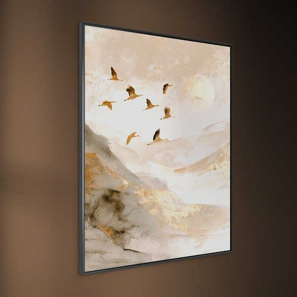 Drukāta glezna ar rāmi 60x80 cm Golden Peaks II – Styler-image-3
