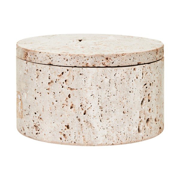Dabīga toņa dekoratīva akmens uzglabāšanas kaste ø 14x8 cm Tibor – Premier Housewares