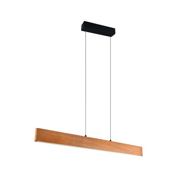 Dabīga toņa LED piekaramā lampa ar koka abažūru Edgewood – Trio-image-3