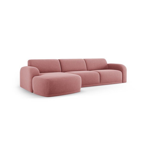 Gaiši rozā samta stūra dīvāns Erin – Micadoni Home-image-3
