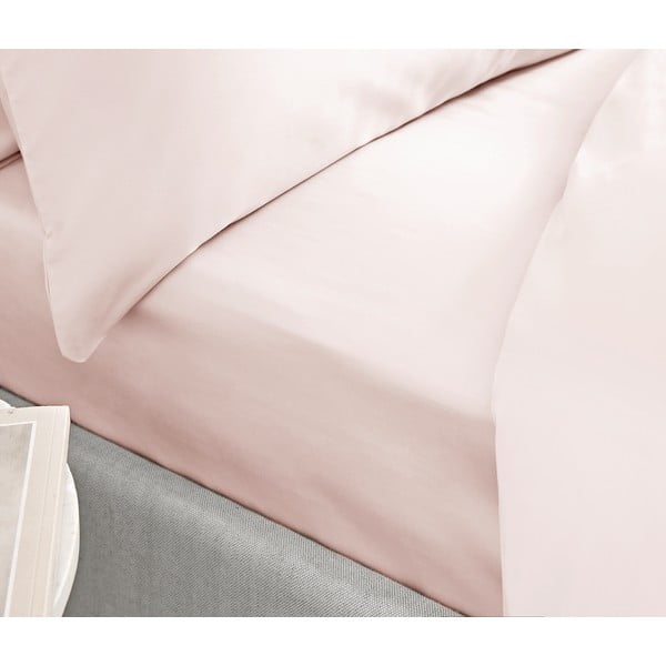 Rozā kokvilnas satīna gultasveļa Bianca Classic 135 x 190 cm-image-1