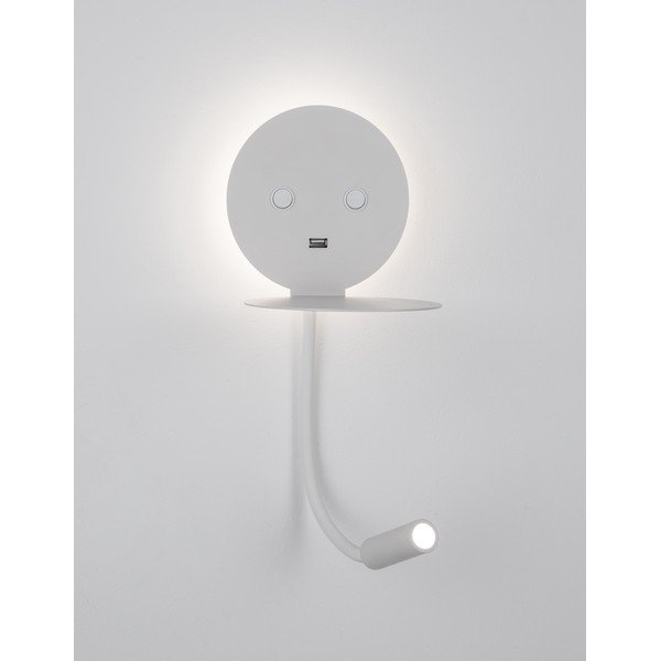 Balta alumīnija LED sienas lampa ar saliekamu konstrukciju/ar USB portu Eclip – Nova Luce-image-2
