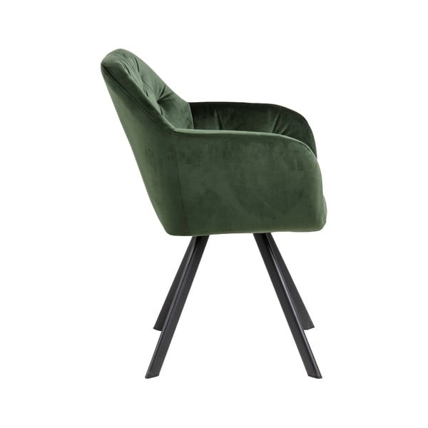 Zaļš polsterēts ēdamistabas krēsls ar roku balstiem Lola – Actona-image-2