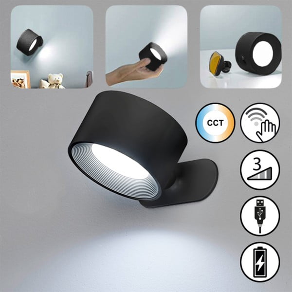 Melna LED sienas lampa Magnetics – Fischer & Honsel-image-2