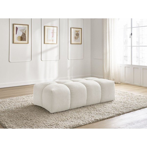 Balts kāju soliņš no šenila auduma Everest – Bobochic Paris-image-1